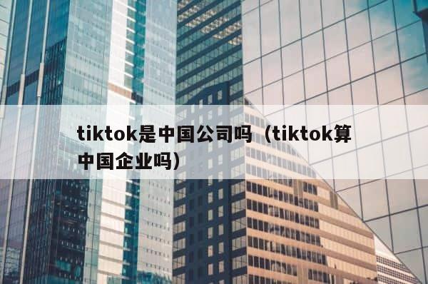 tiktok是中国公司吗（tiktok算中国企业吗） 第1张
