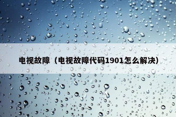 电视故障（电视故障代码1901怎么解决） 第1张