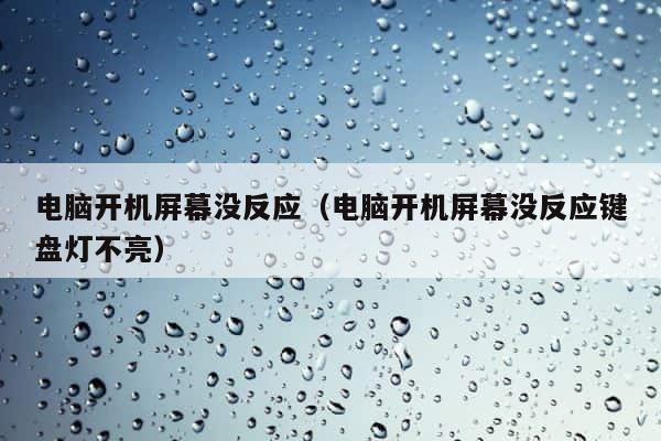 电脑开机屏幕没反应（电脑开机屏幕没反应键盘灯不亮） 第1张