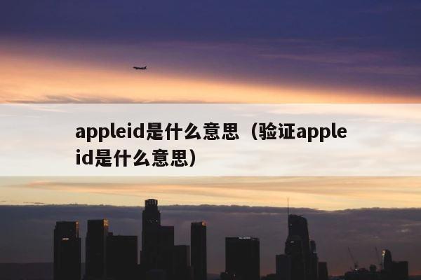 appleid是什么意思（验证appleid是什么意思） 第1张