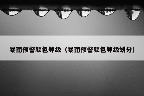 暴雨预警颜色等级（暴雨预警颜色等级划分） 第1张