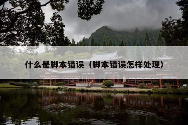 什么是脚本错误（脚本错误怎样处理） 第1张
