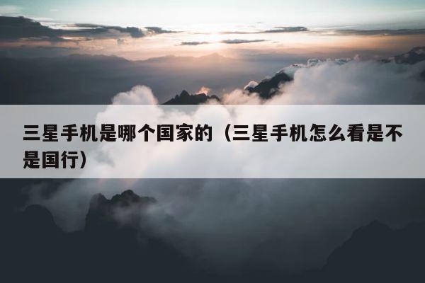 三星手机是哪个国家的（三星手机怎么看是不是国行） 第1张