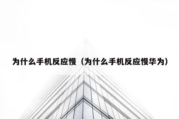 为什么手机反应慢（为什么手机反应慢华为） 第1张