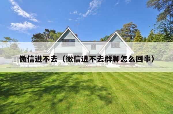 微信进不去（微信进不去群聊怎么回事） 第1张