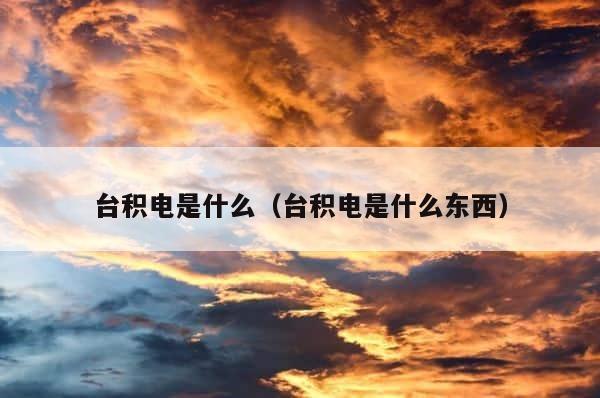 台积电是什么（台积电是什么东西） 第1张