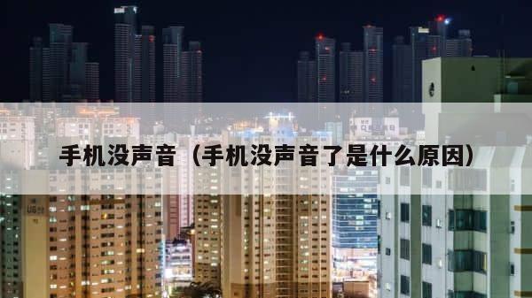 手机没声音（手机没声音了是什么原因） 第1张