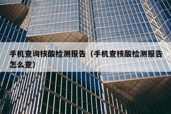 手机查询核酸检测报告（手机查核酸检测报告怎么查） 第1张