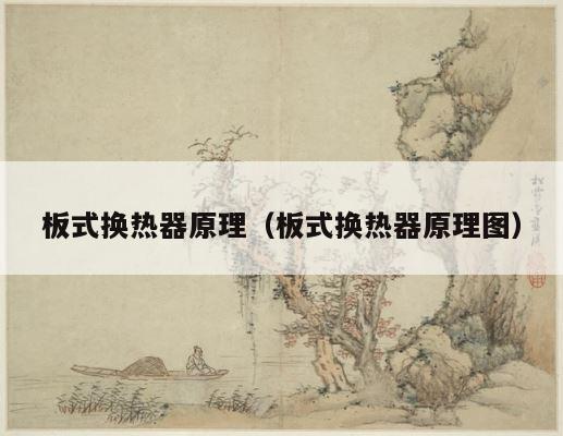 板式换热器原理（板式换热器原理图） 第1张