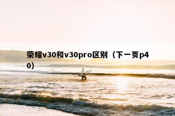 荣耀v30和v30pro区别（下一页p40） 第1张