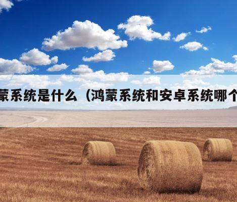 鸿蒙系统是什么（鸿蒙系统和安卓系统哪个好） 第1张