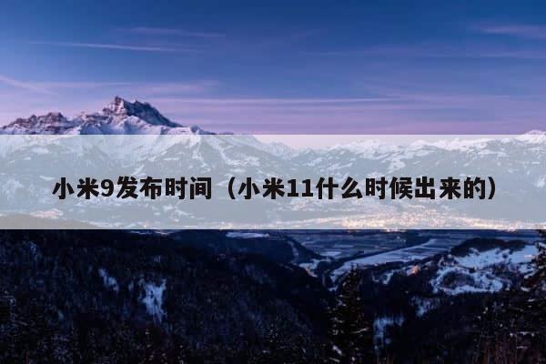 小米9发布时间（小米11什么时候出来的） 第1张
