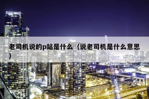 老司机说的p站是什么（说老司机是什么意思） 第1张