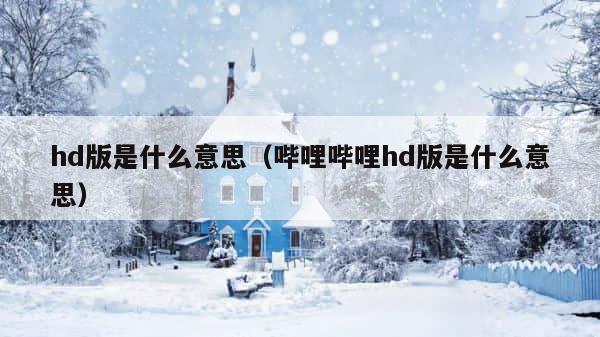 hd版是什么意思（哔哩哔哩hd版是什么意思） 第1张