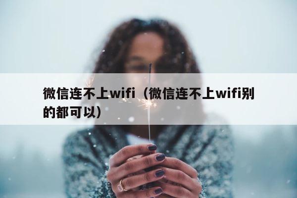 微信连不上wifi（微信连不上wifi别的都可以） 第1张