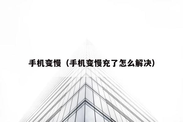 手机变慢（手机变慢充了怎么解决） 第1张