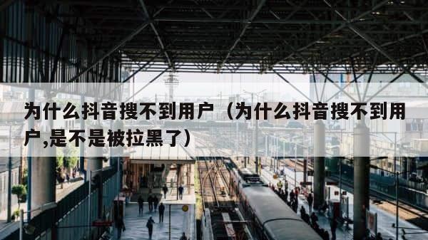 为什么抖音搜不到用户（为什么抖音搜不到用户,是不是被拉黑了） 第1张