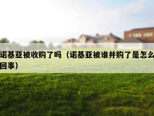 诺基亚被收购了吗（诺基亚被谁并购了是怎么回事） 第1张