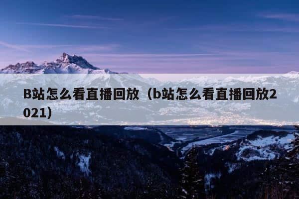 B站怎么看直播回放（b站怎么看直播回放2021） 第1张