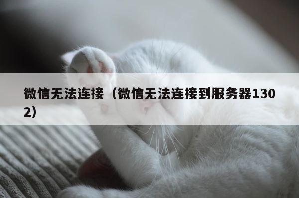 微信无法连接（微信无法连接到服务器1302） 第1张