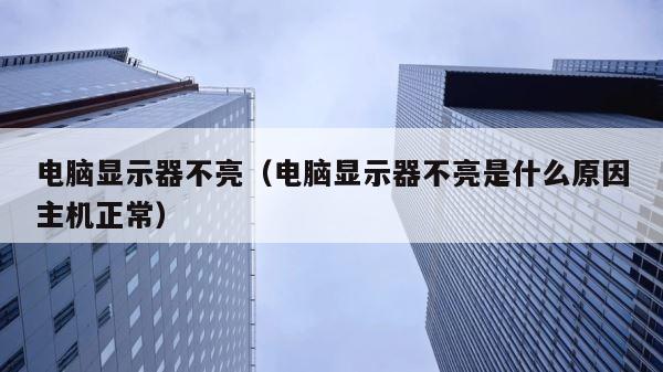 电脑显示器不亮（电脑显示器不亮是什么原因主机正常） 第1张