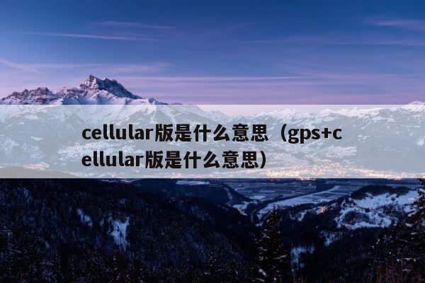 cellular版是什么意思（gps+cellular版是什么意思） 第1张