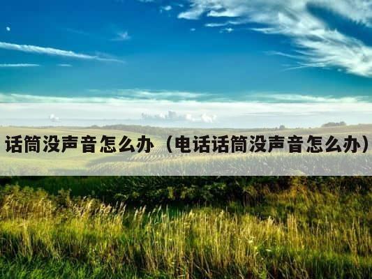 话筒没声音怎么办（电话话筒没声音怎么办） 第1张
