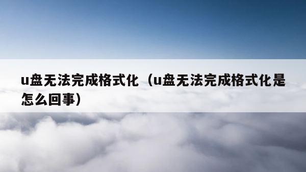 u盘无法完成格式化（u盘无法完成格式化是怎么回事） 第1张