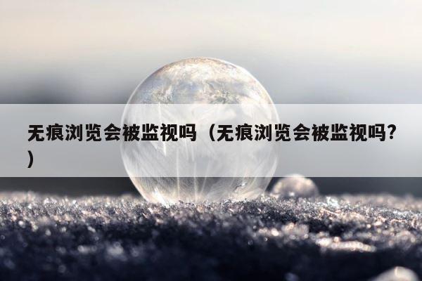 无痕浏览会被监视吗（无痕浏览会被监视吗?） 第1张