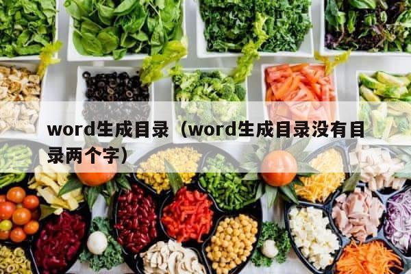 word生成目录（word生成目录没有目录两个字） 第1张