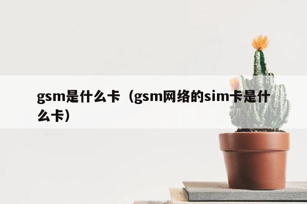 gsm是什么卡（gsm网络的sim卡是什么卡） 第1张